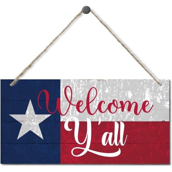 Welcome Y'all Decor Sign Hanging Wood Sign Home‎ Decorative Printed Wood Wall - Picture 1 of 6